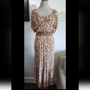 #4 Black Tape Women's Brown Floral Boho Maxi Dress Size 2X
